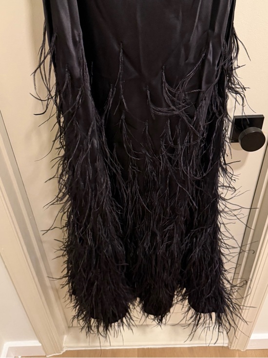 Cult Gaia Raisa feather-embellished black gown maxi dress Size Small - Picture 8 of 12